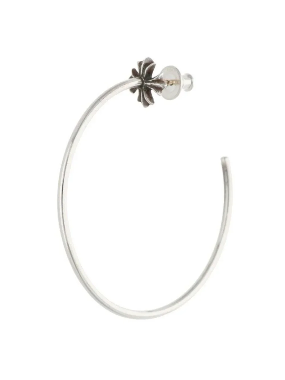 Chrome Hearts Hoop CH Pls CH Plus Silver Earrings